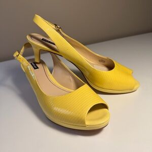 HOLD FOR @phaanderson: NEW Alex Marie 11 Genuine Leather Yellow Slingback Shoes